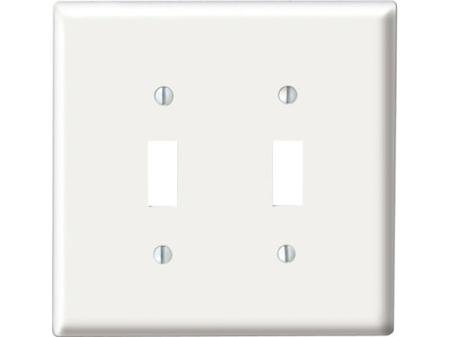 Wallplate switch 2 gang white for standard switches