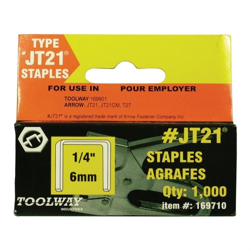 Staples 1/4 JT21 5x1000 pcs box - sold by the individual box