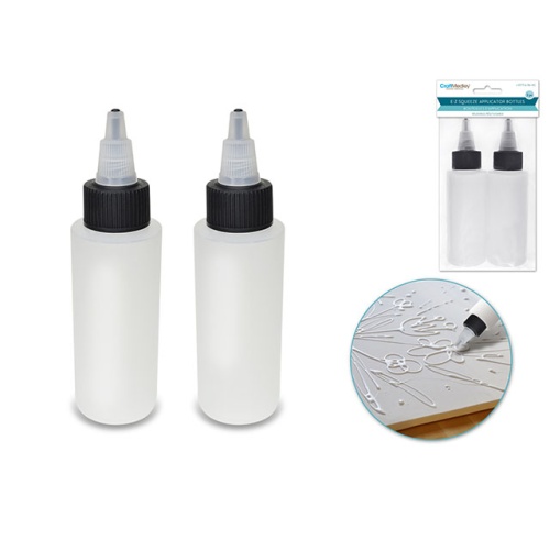 Plastic Bottle: 60ml EZ-Squeeze Paint & Glue Applicator x2