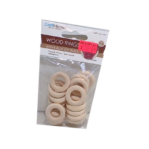 Craftwood 25mm. Craft Rings x 17 Natural