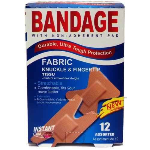 Bandage - fabric knuckle and fingertip Assorted 12 pc - instant aid