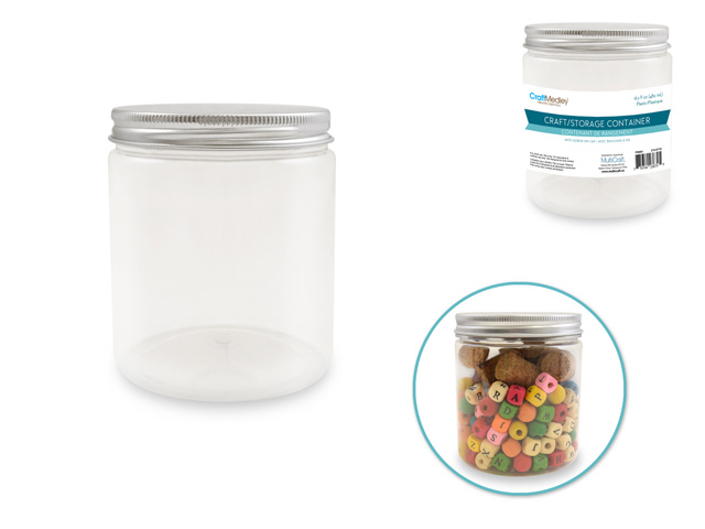 Craft/Bead Storage: 8.5x10cm (480ml) DIY Wide-Mouth Jar w/Alum Screw-Top