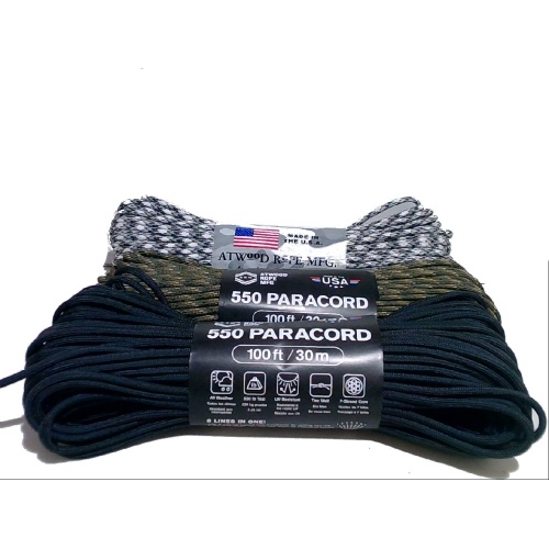 Rope Camo & Black 100' X 550 Paracord