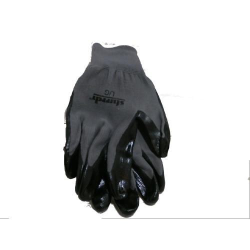 Work Gloves Nitrile Dipped Large Black/Grey Sturrdi Or 12/$12.99