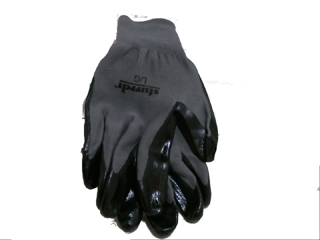 Work Gloves Nitrile Dipped Large Black/Grey Sturrdi Or 12/$12.99
