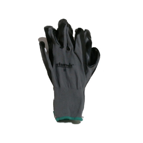 Work Gloves Nitrile Dipped Medium Black/Grey Sturrdi Or 12/$12.99