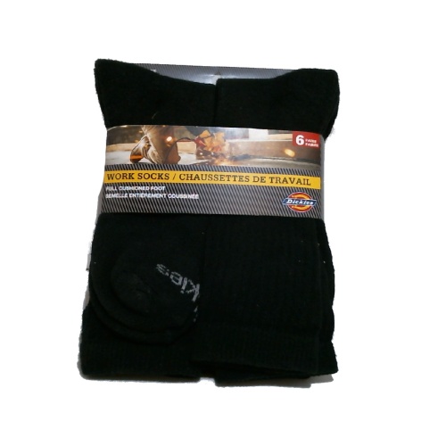 Socks Men's Work 6pk. Black Full Cushioned Foot Dickies (ENDCAP)