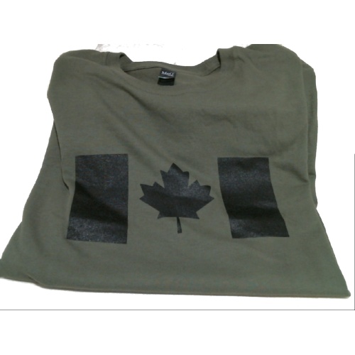 T-Shirt Canada flag olive drab - Medium