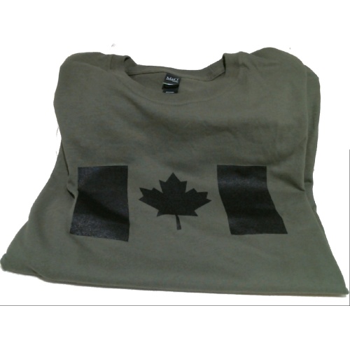 T-Shirt Canada flag olive drab - XXLarge
