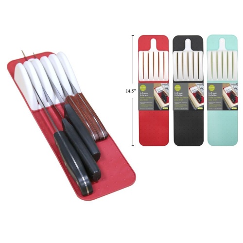 L.GOURMET IN-DRAWER KNIFE MAT, 3 colours knives not included
