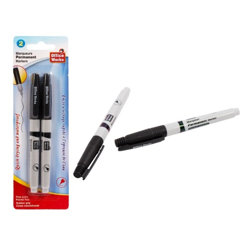 Permanent Markers 2 pack fine point black