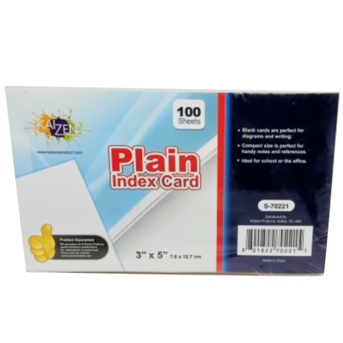Index Card Plain 3x5