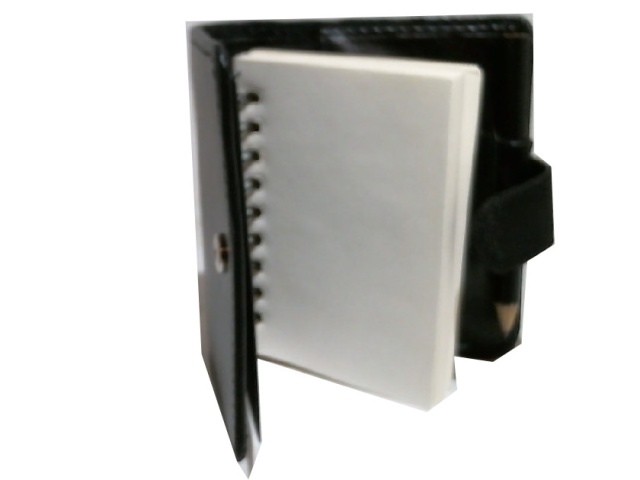 Notepad w/Pencil In Black Leather Pouch