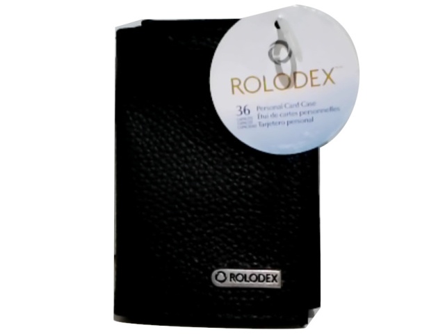 Personal Card Case Faux Leather Black 36 Capacity Rolodex