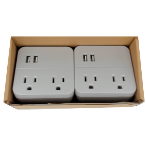 Wall Tap Grey 2pk. 2 Outlet w/2 USB Cordinate (or $6.99ea)