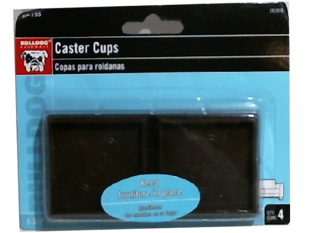 Caster Cups 4pk 1-3/4 Square Bulldog\