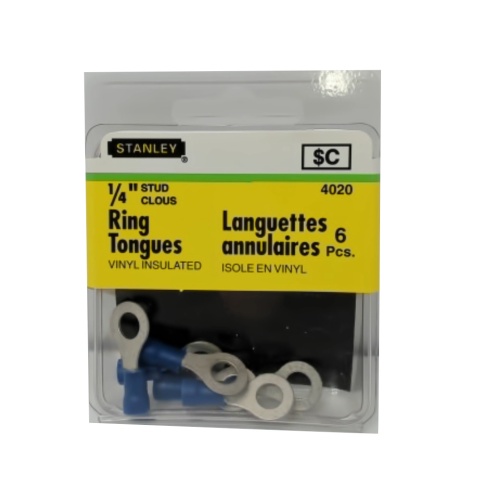 Ring Tongues 1/4 Stud 6pk. Vinyl Insulated Stanley