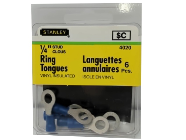 Ring Tongues 1/4 Stud 6pk. Vinyl Insulated Stanley\