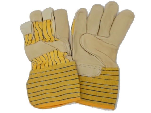 Work Gloves Grain Leather Fleece Lined 4 Gauntlet\