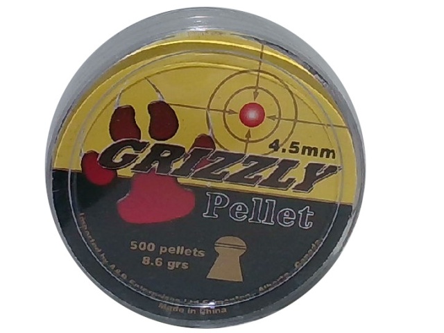 Pellet Domed 4.5mm 500pk. 8.6grs Grizzly
