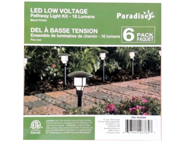 Pathway Light Kit 6pk. LED Low Voltage 16 Lumens Paradise