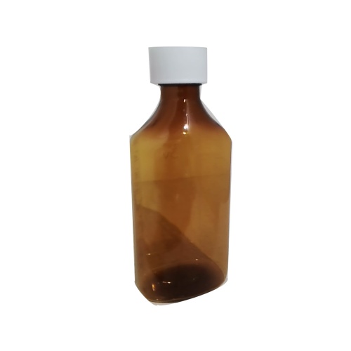 Bottle Plastic 6oz. Amber Clear w/Push Safety Cap Or 12/$3.00