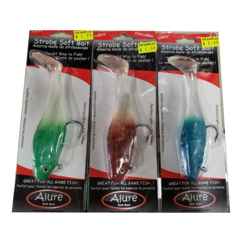 Strobe Soft Bait Alure Ass't Or 3/$4.99