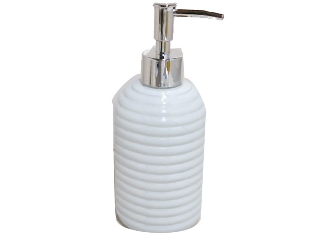 Glass Soap Pump,White w/Decal