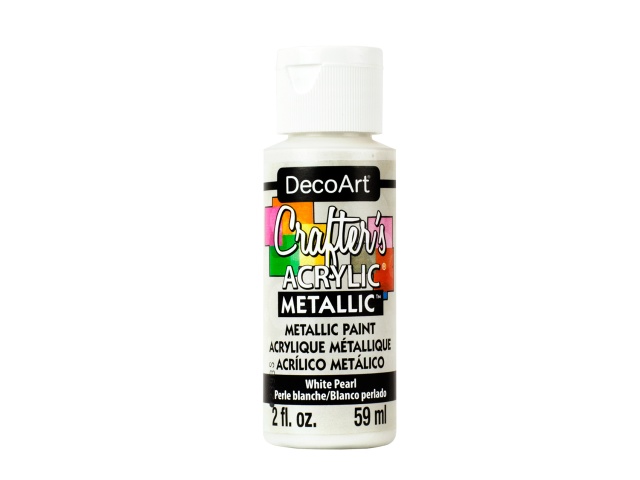 Crafters Acrylic Paint: 2oz Craft & Hobby DCA01-DCA173 A165 White Pearl Metallic