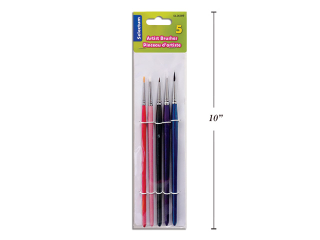 5 PC ART.BRUSH FINE TIP WITH COLOUR HANDLE