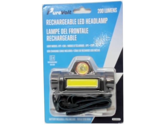 Rechargeable LED Headlamp 200 Lumens Purevolt