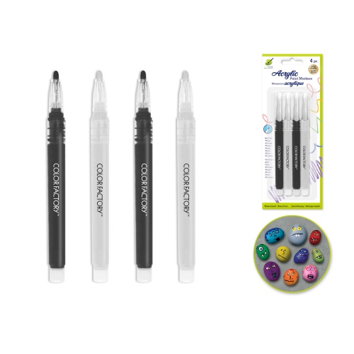 Color Factory: Premium Multi-Surface Acrylic Paint Markers 4pk C) Classic