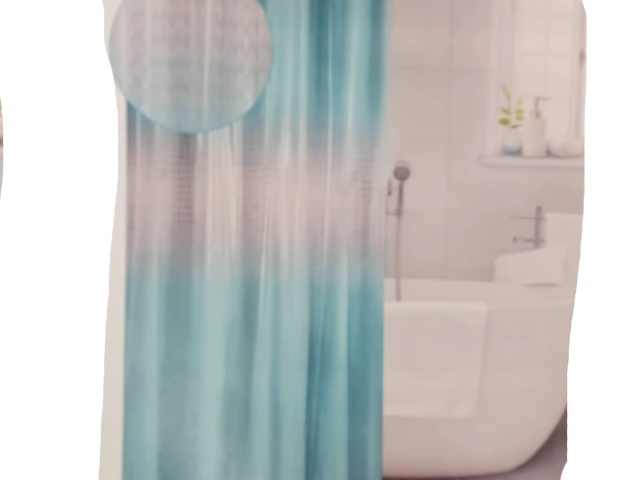3D ombre shower curtains with metal grommets 70x72inch 178x183cm aqua