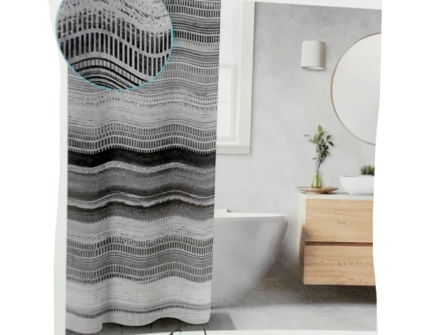 Printed fabric shower curtains 70x72 inch 178x183cm ombre stripes