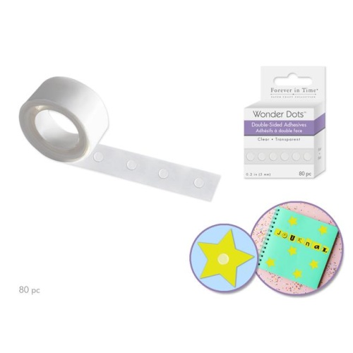 Wonder Dots: 5mm Round Double-Sided Clear Super-Tack 80pc Flat