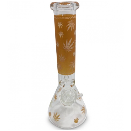 Water Pipe 10 Clear w/ Leaf