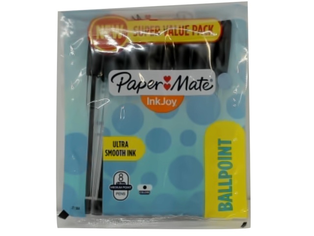 Pen Ballpoint 8pk. Black Ultra Smooth Ink Paper Mate Inkjoy