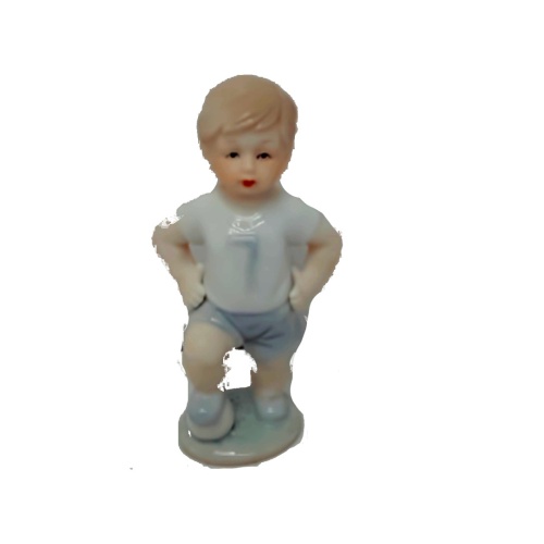 Porcelaine Figurine Boy w/Soccer Ball