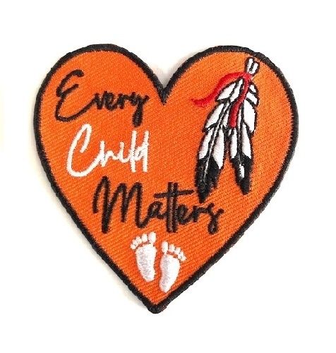 Every child matters heart patch with feather