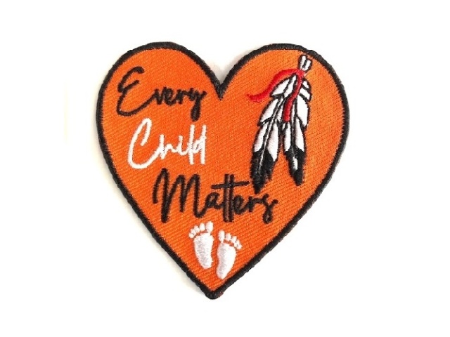 Every child matters heart patch with feather