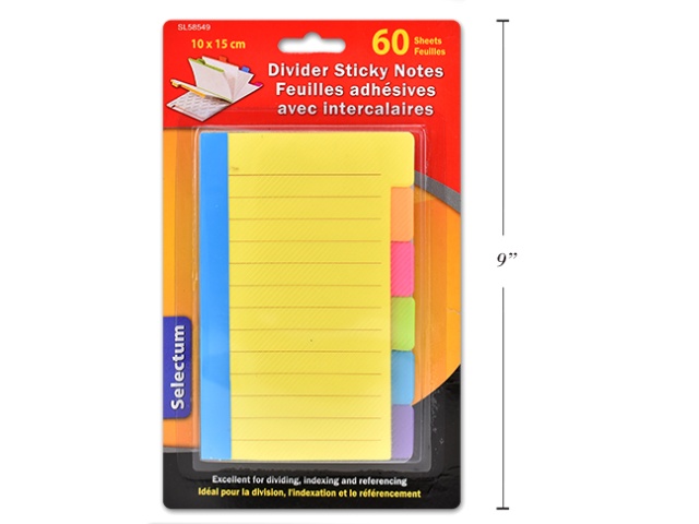 DIVIDER STICKY NOTES BOOKLET 60 SHEETS 10X15CM (6 COLOURS TAB) 75 GMS PAPER ( 5 13/16 x 3 13/16\