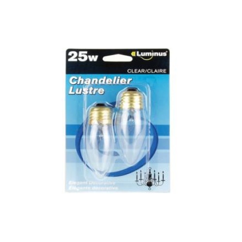 Luminus 25w Chandlier bulb Med Base clear
