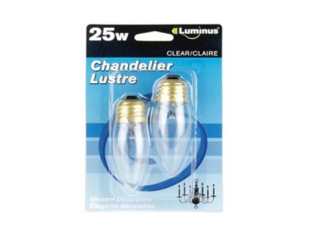 Luminus 25w Chandlier bulb Med Base clear