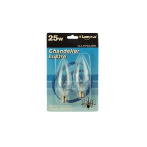 Luminus 25w Chandlier bulb Sm Base. clear