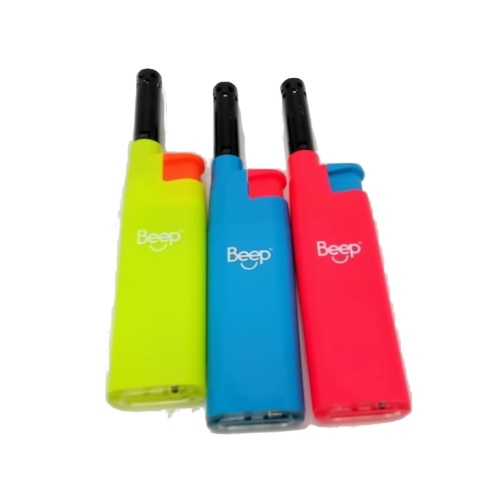 Lighter Refillable Turbo Flame Assorted Colours Beep