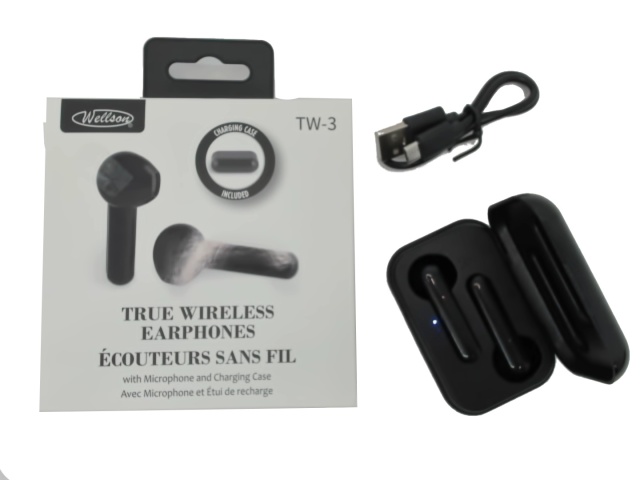 True wireless earbuds - black