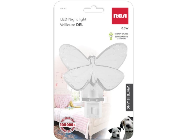 Night Light Butterfly 0.3W White RCA