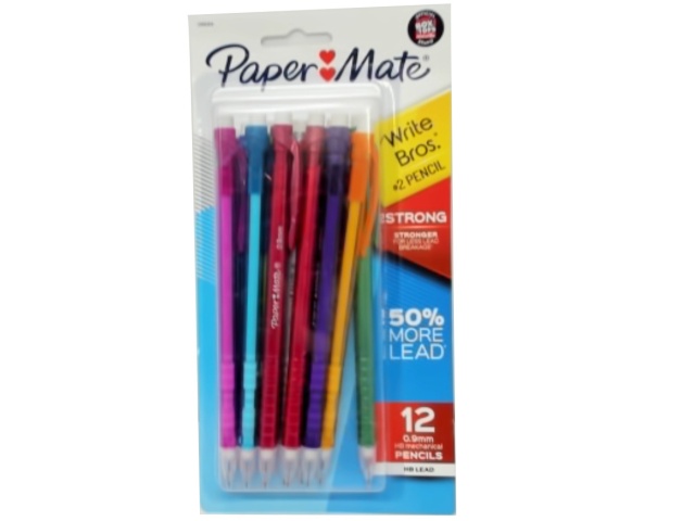 Mechanical Pencils 12pk. #2 Strong 0.9mm Paper Mate Write Bros.