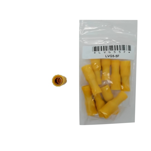 Fully Insulated Female Bullet Stud Size (mm): 5 / 0.195-Yellow bag of 10