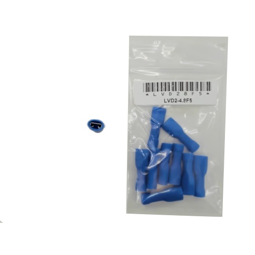 Fully Insulated Female Disconnect Crimp Terminal Stud Size: 0.5 X 4.75 / 0.020 X 0.187-BL bag of 10